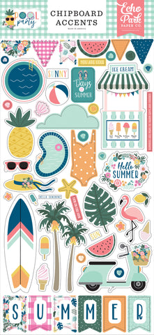 "Pool Party" Chipboard Accents