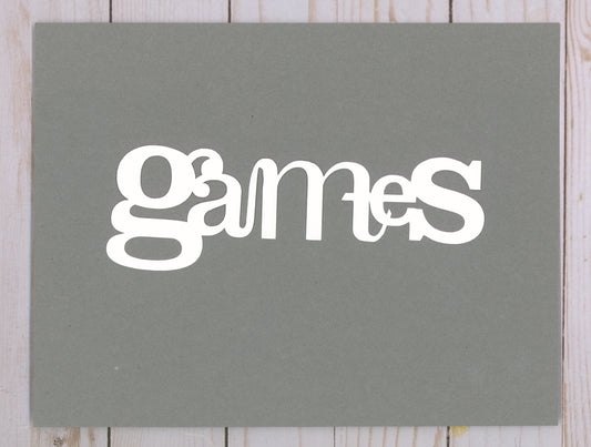 "Games" Cardstock Cut