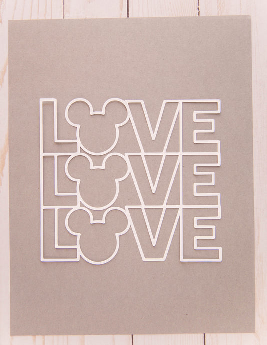 Mickey "Love, Love, Love" Cardstock Cut