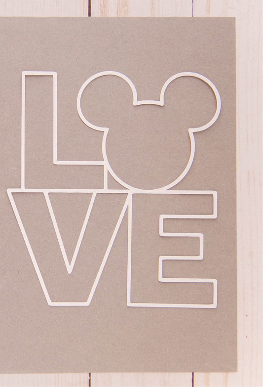 Mickey "LOVE" Cardstock Cut