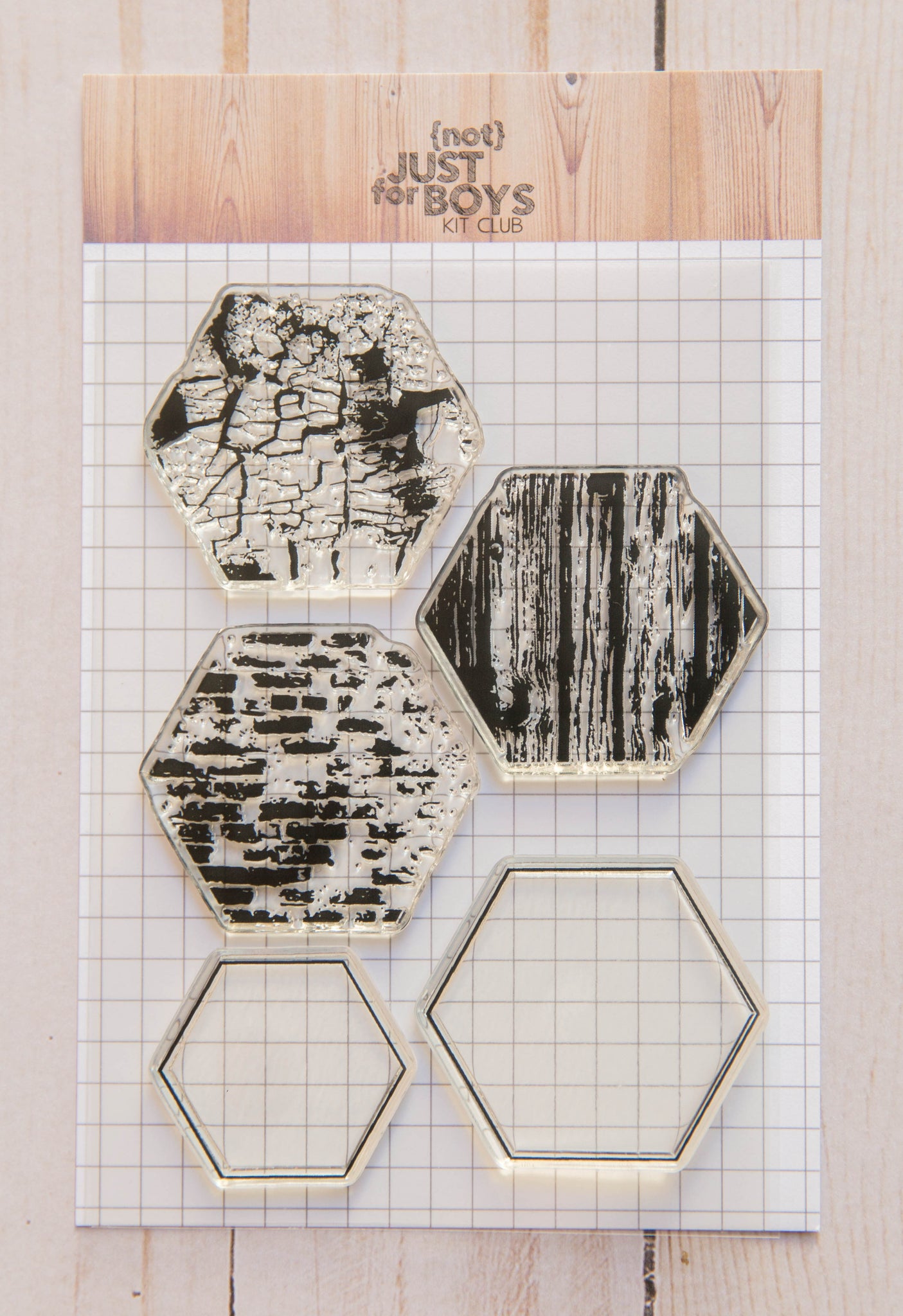 "Hexagon Textures" NJFB 4x6 Stamp Set