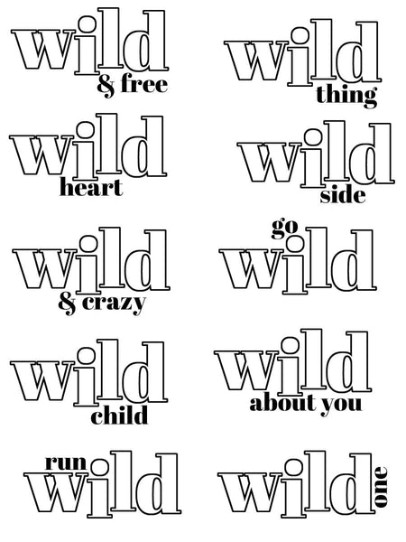 "Wild" 3 x 4 Stamp Set